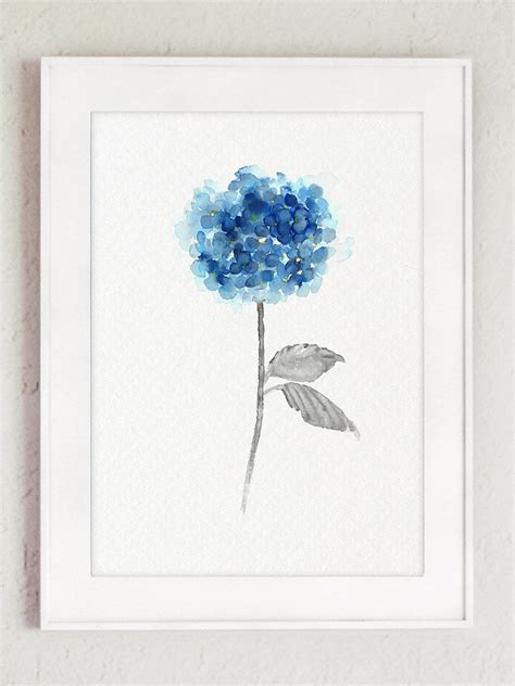 Hortensia Wall Arts Hortensia Flower Blue Hydrangea Print Etsy France