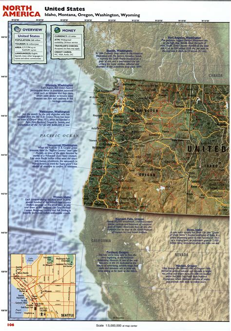 Washington And Oregon Map Free Printable Map Of Washington Oregon And