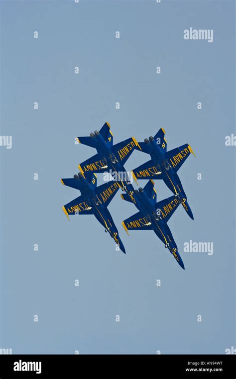 Blue Angels Flying In Diamond Formation Stock Photo Alamy