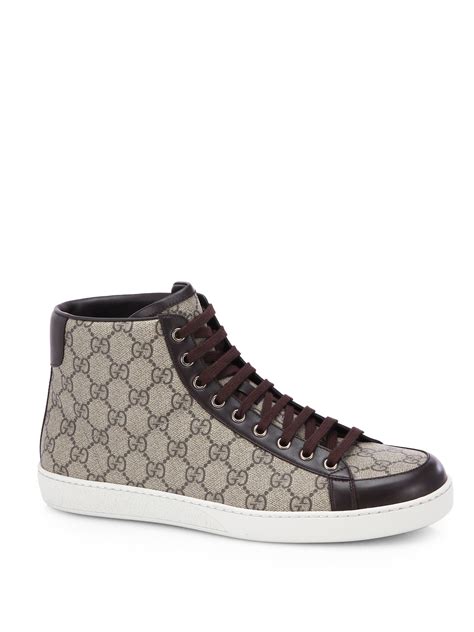 Gucci Gg Supreme Canvas High Top Sneakers In Natural For Men Lyst