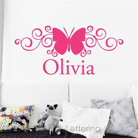 Butterfly Name Decal Butterfly Wall Decal Personalized Name Etsy