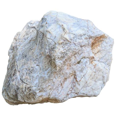 Pedra Ou Rocha De Mármore Branca Isolada No Fundo Branco Com Trajeto De