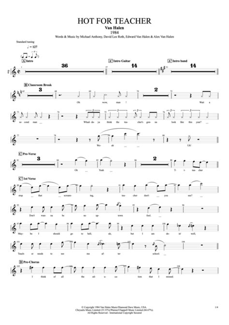 Hot For Teacher Tab By Van Halen Guitar Pro Full Score Mysongbook