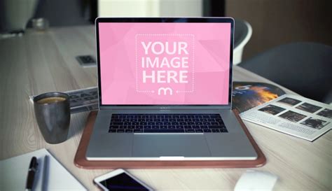 Download Macbook Pro on Home Desk Mockup Generator - Mediamodifier