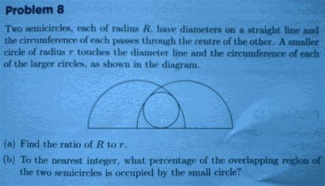 Solved Problem Two Semicircles Each Of Radius R Have Diameters On