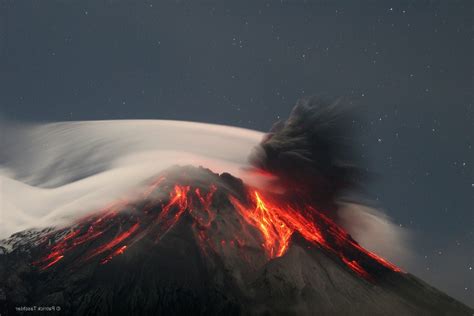 Nature Landscape Volcano Lava Smoke Water Sea Long Exposure Volcanic
