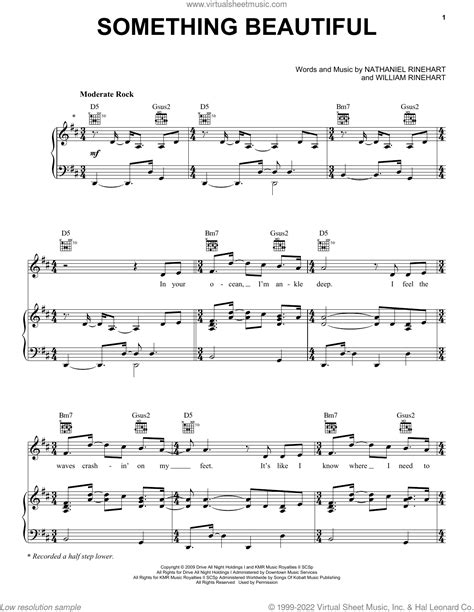 Needtobreathe Something Beautiful Sheet Music For Voice Piano Or Guitar