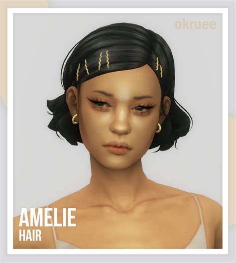 Amelie Hair Okruee On Patreon Sims 4 Mm Cc Sims Four Sims 4 Cc