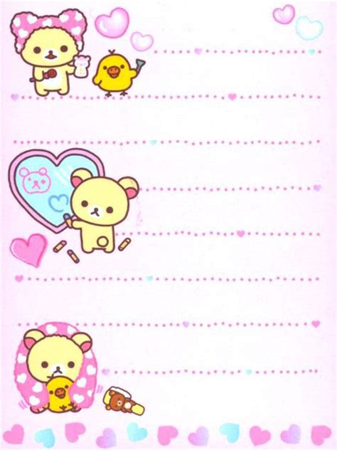 96 Best Kawaii Memo Sheets Images On Pinterest Stationery Kawaii