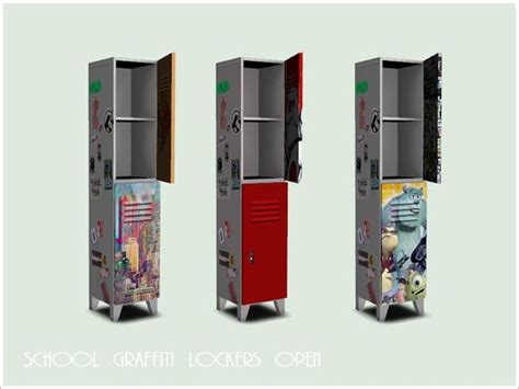 Severinkas School Graffiti Locker Open Sims 4 Cc Furniture Sims 4