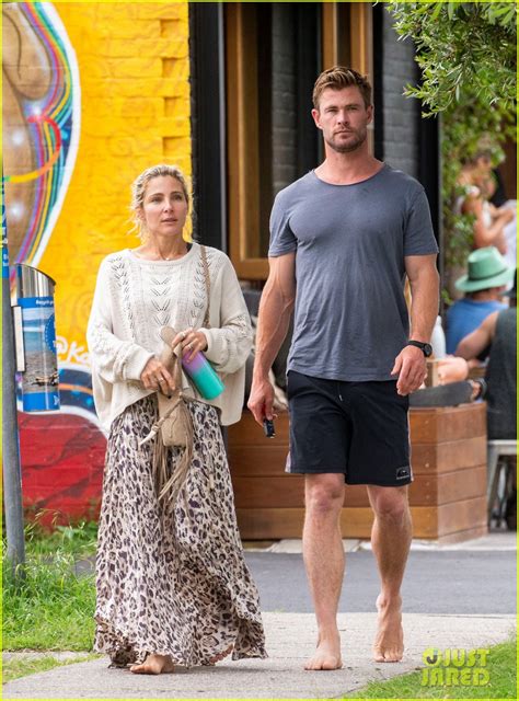 Chris Hemsworth Goes Barefoot While Leaving A Restaurant With Wife Elsa