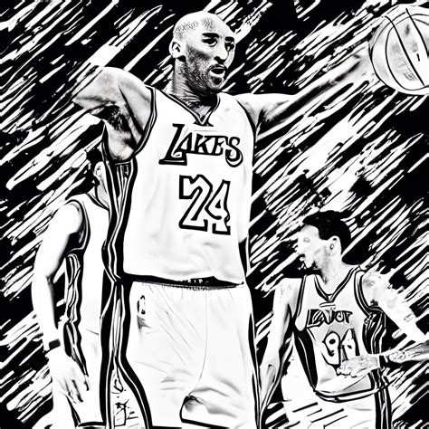 NBA Kobe Bryant Coloring Page Creative Fabrica