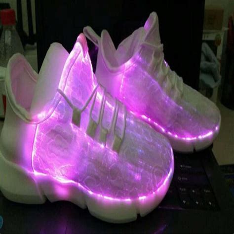 Luminous Fiber Optic Fabric Light Up Shoes Led 11 Colors Flashing White