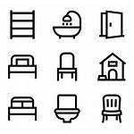 Furniture Icons Bed Vector Linear
