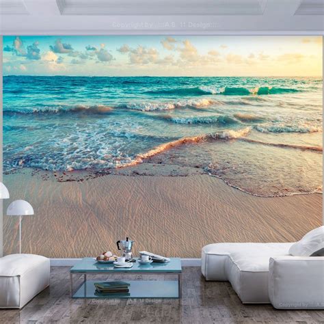 Non Woven Photo Wallpaper Sea Landscape Beach Sea View Wallpaper Murals