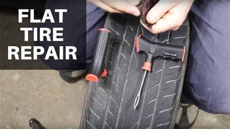 How To Plug A Tire Flat Tire Repair Youtube