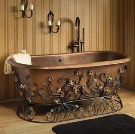 A bathtub, also known simply as a bath or tub, is a container for holding water in which a person or animal may bathe. Copper Old-Fashioned Bathtub | Copper tub, Copper bathtubs ...