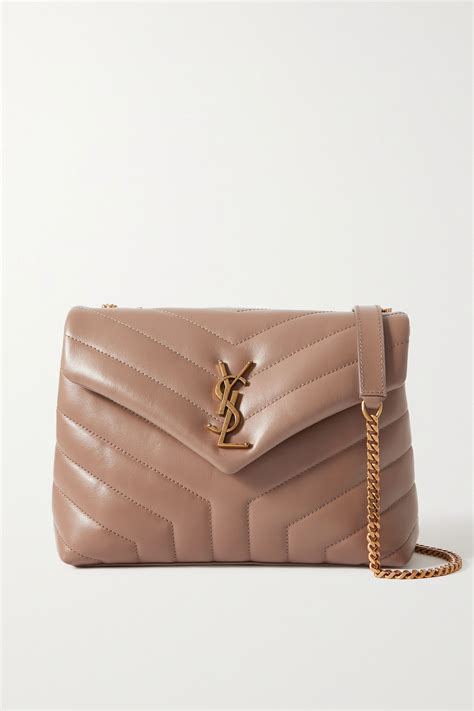 Taupe Loulou Small Quilted Leather Shoulder Bag Saint Laurent Net A