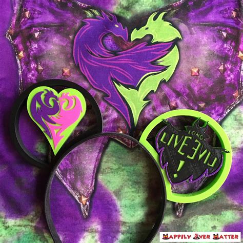Descendants Mal Heart Logo And Long Live Evil Maleficent 3d Etsy