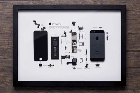 Deconstructed Smartphone Artwork Iphone 5 Framed Edition