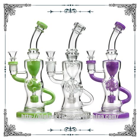 Colorful Factory Smoking Glass Water Pipe Mothership Fab Klein Recycler Matrix Perc Glass Oil