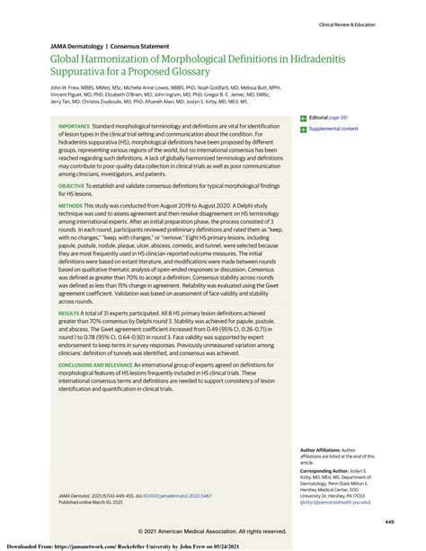 Pdf Global Harmonization Of Morphological Definitions In Hidradenitis