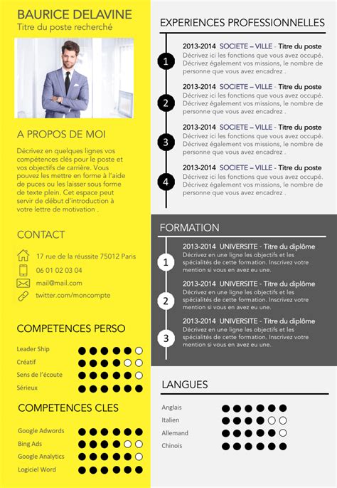 CV gratuit design et original | Cv gratuit, Cv gratuit ...