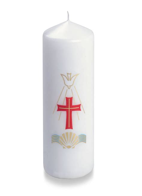 6x 2 White Baptismal Pillar Candle Wrapped Pack Of 5 Uk Church