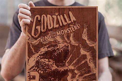 spacewolf uses lasers to create engraved wooden movie posters complex