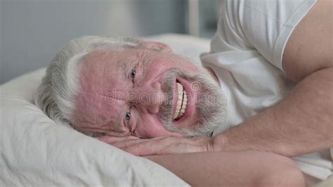 Close Up Of Senior Old Man Smiling At Camera Stock Image Image Of