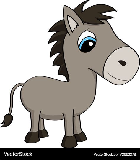 Cartoon Of A Cute Donkey Royalty Free Vector Image