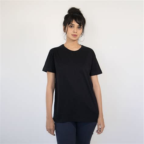 Black Plain T Shirt For Women Machaand