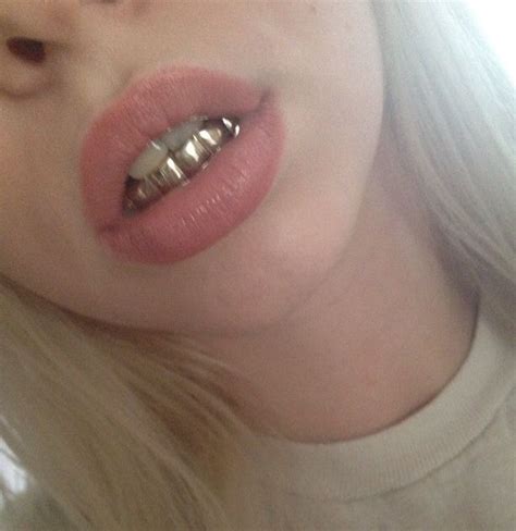 Gold grills for your teeth 18k gold plated hip hop custom fit polished teeth grillz for men and women with 4 silicon molding bars rapper costume. @shanicesl for more like this | Grillz, Girl grillz, Gold grillz