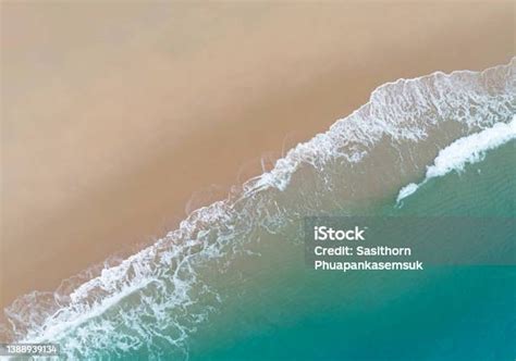 Aerial View Of A Beautiful Tropical White Sand Beach Stock Photo