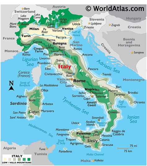 Topographic Map Of Italy With Cities Get Map Update