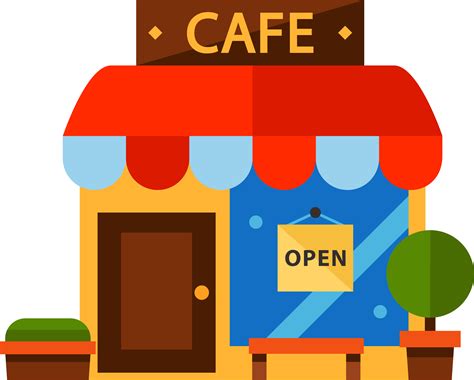 Download Cafe Restaurant Cartoon Color Transprent Cafe Cartoon Png