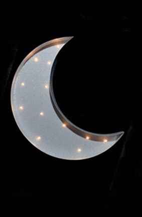 Compact rechargeable battery 6400mah (3.7v). Marquee White Crescent Moon LED Battery Op. 13"