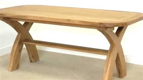 Chairs have black angular legs. Country Oak Cross Leg 1.8m Oval Dining Table - YouTube