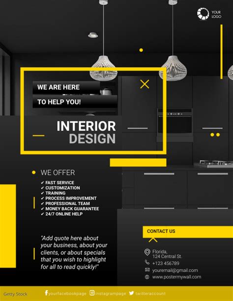 Interior Design Business Flyer Template Postermywall
