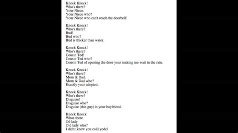 50 best dirty knock knock jokes. BEST KNOCK KNOCK JOKES EVER - YouTube