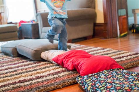 Gross Motor Activity For A Rainy Day Walking On Pillows