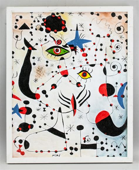 Sold Price Joan Miro Spanish Surrealist Oil On Canvas May 4 0120 2