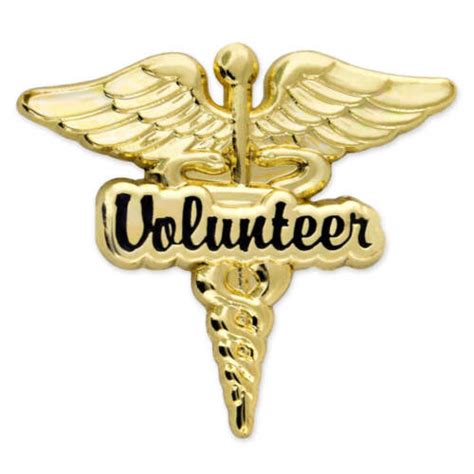 Pinmarts Gold Plated Volunteer Caduceus Medical Lapel Pin Ebay