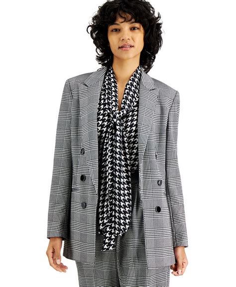 Bar Iii Women S Plaid Faux Double Breasted Jacket Created For Macy S Macy S