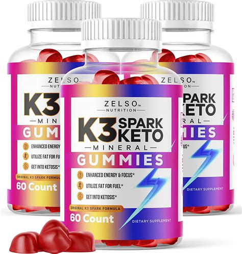 3 Pack K3 Spark Mineral Gummies By Zelso Nutrition The Original K3spark Formula