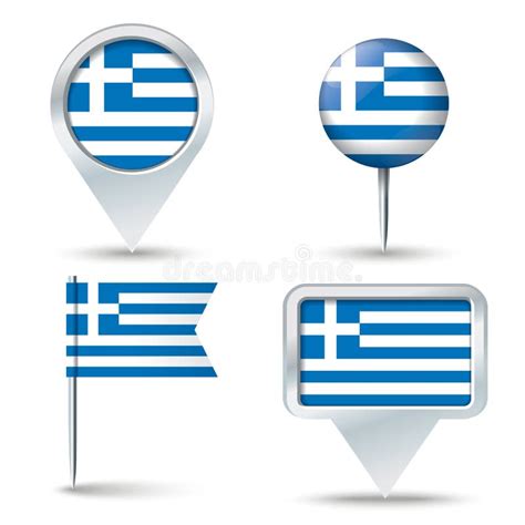 Map Pins With Flag Of Greece Stock Vector Illustration Of Nationality