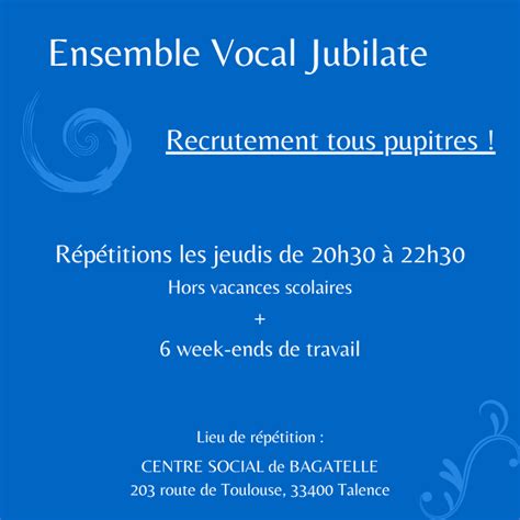 Accueil - Ensemble Vocal Jubilate