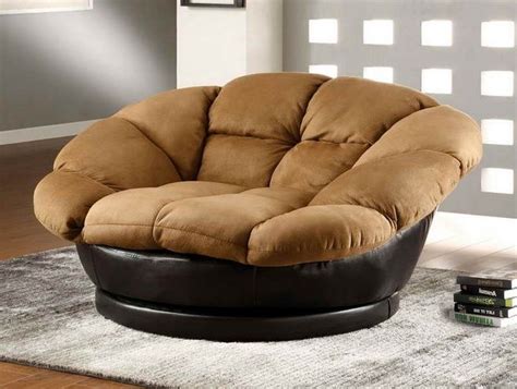 Black And Brown Oversized Swivel Chair For Living Room