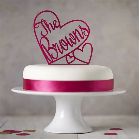 Personalised Heart Wedding Cake Topper By Sophia Victoria