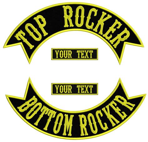 Top Rocker Bottom Rocker Free Nametag Embroidered Patch Custom